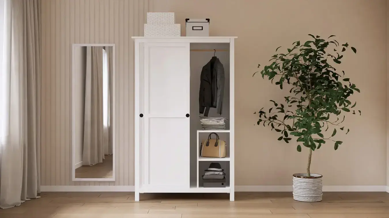 Шкаф с раздвижными дверями Terek, цвет Белый фото - 3 - большое изображение