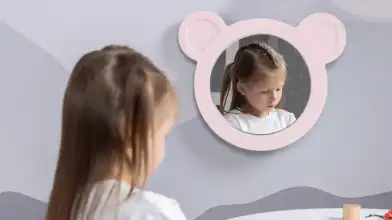 Зеркало Мишка, цвет Розовый фото - 2 - превью