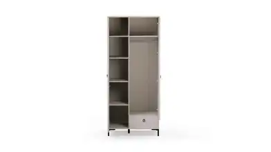 Шкаф двухдверный Zima, цвет Дуб сильверджек ореховый + Глиняный серый фото - 7 - превью