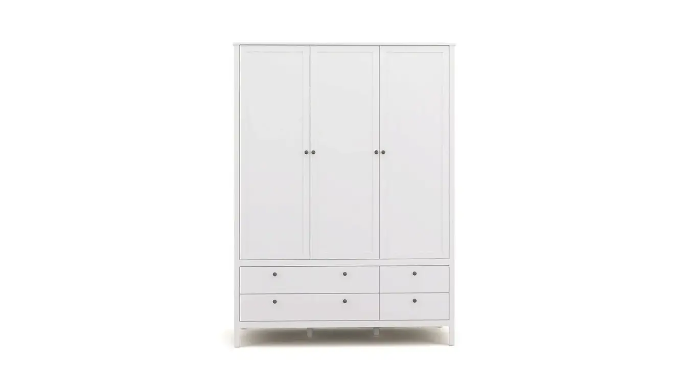 Шкаф трехдверный с ящиками Kasli, цвет Белый фото - 6 - большое изображение