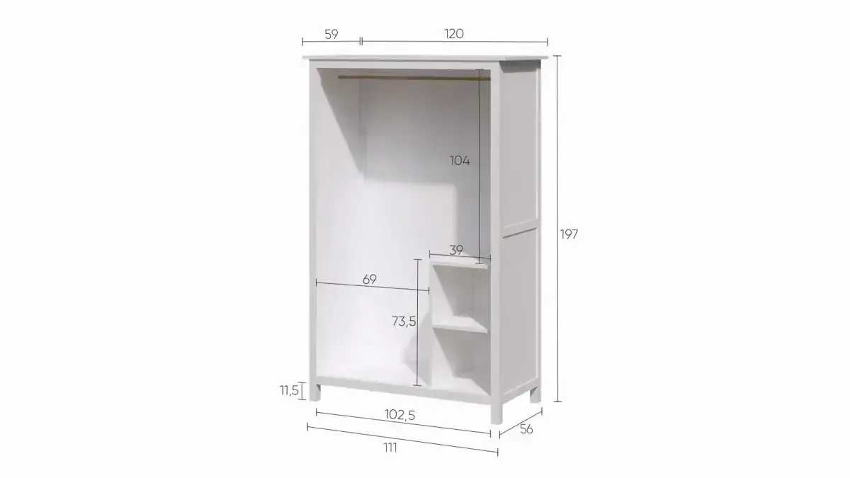 Шкаф с раздвижными дверями Terek, цвет Белый фото - 10 - большое изображение