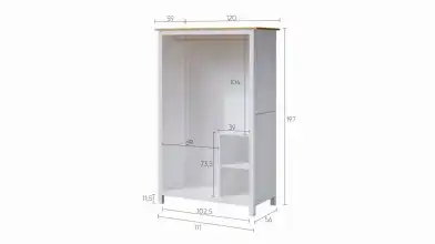 Шкаф с раздвижными дверями Terek, цвет Белый + светло-коричневый фото - 9 - превью