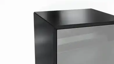 Шкаф навесной двухдверный вертикальный Glass, цвет Черный + Серый фото - 4 - превью