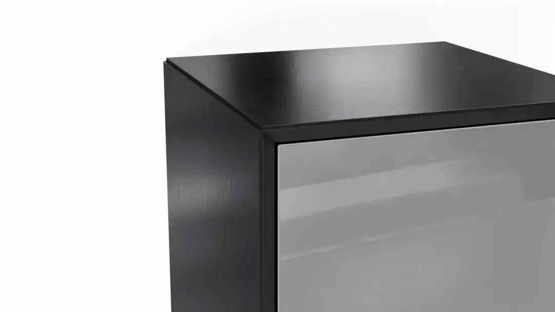 Шкаф навесной двухдверный вертикальный Glass, цвет Черный + Серый фото - 4 - большое изображение