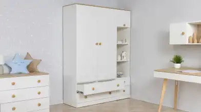 Шкаф двухдверный Mellow, цвет Белый премиум + Дуб Сонома фото - 4 - превью