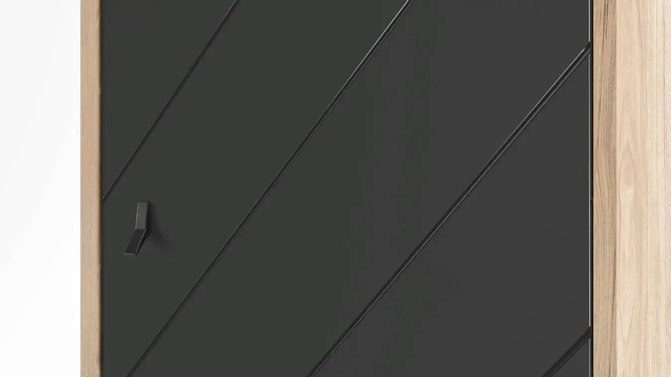 Шкаф однодверный Agira, цвет Гикори кингстон+Антрацит фото - 5 - большое изображение