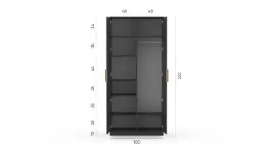Шкаф двухдверный Selenga, цвет Черный Графит фото - 5 - превью