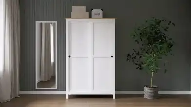 Шкаф с раздвижными дверями Terek, цвет Белый + светло-коричневый фото - 1 - превью