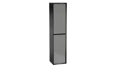 Шкаф навесной двухдверный вертикальный Glass, цвет Черный + Серый фото - 1 - превью