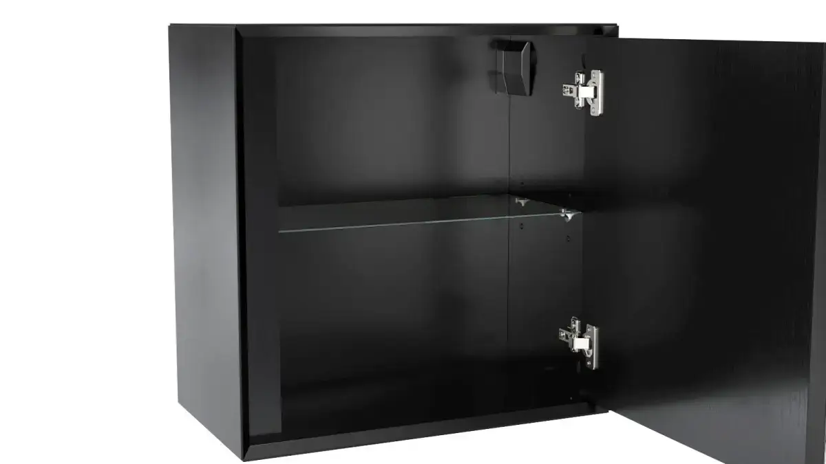 Шкаф навесной Glass цвет Черный + Серый фото - 4 - большое изображение