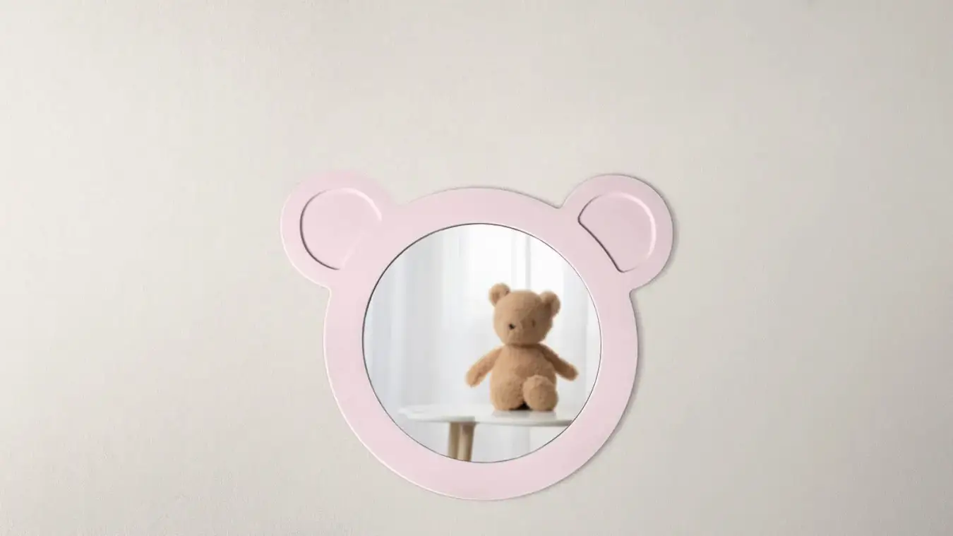 Зеркало Мишка, цвет Розовый фото - 3 - большое изображение