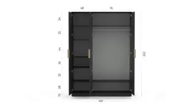 Шкаф трехдверный Selenga, цвет Черный Графит фото - 5 - превью
