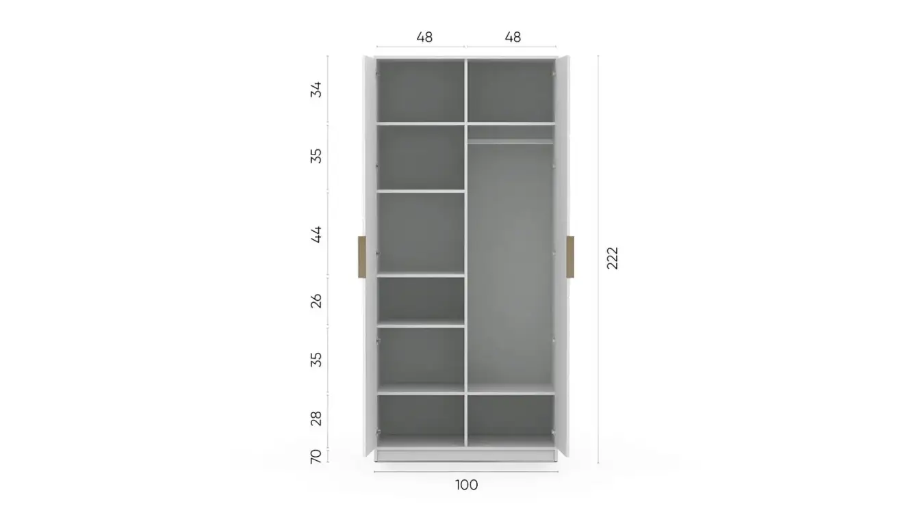 Шкаф двухдверный Selenga, цвет Белый Премиум фото - 5 - большое изображение