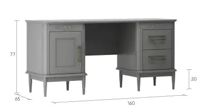 Стол письменный 1 дверь + 2 ящика Morro, цвет Серый фото - 3 - превью