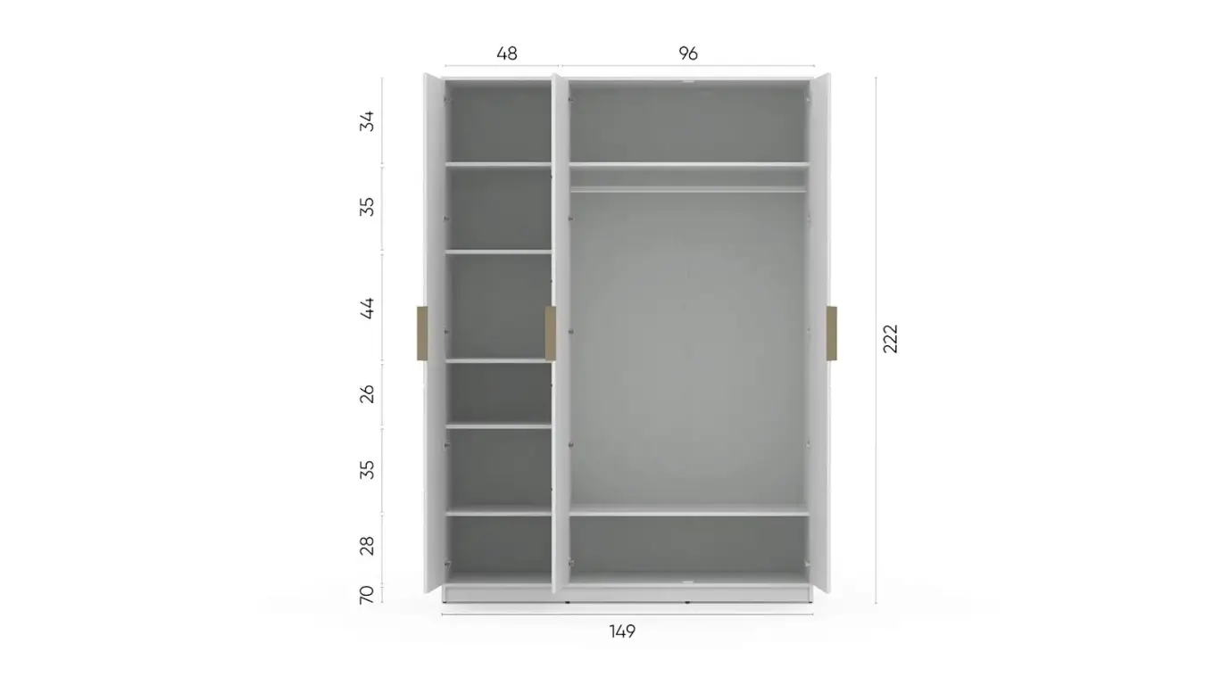 Шкаф трехдверный Selenga, цвет Белый Премиум фото - 5 - большое изображение