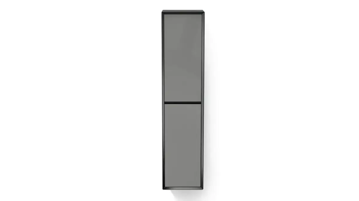 Шкаф навесной двухдверный вертикальный Glass, цвет Черный + Серый фото - 2 - большое изображение