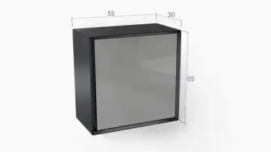 Шкаф навесной Glass цвет Черный + Серый фото - 5 - превью