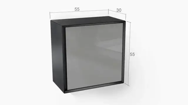Шкаф навесной Glass цвет Черный + Серый фото - 5 - большое изображение