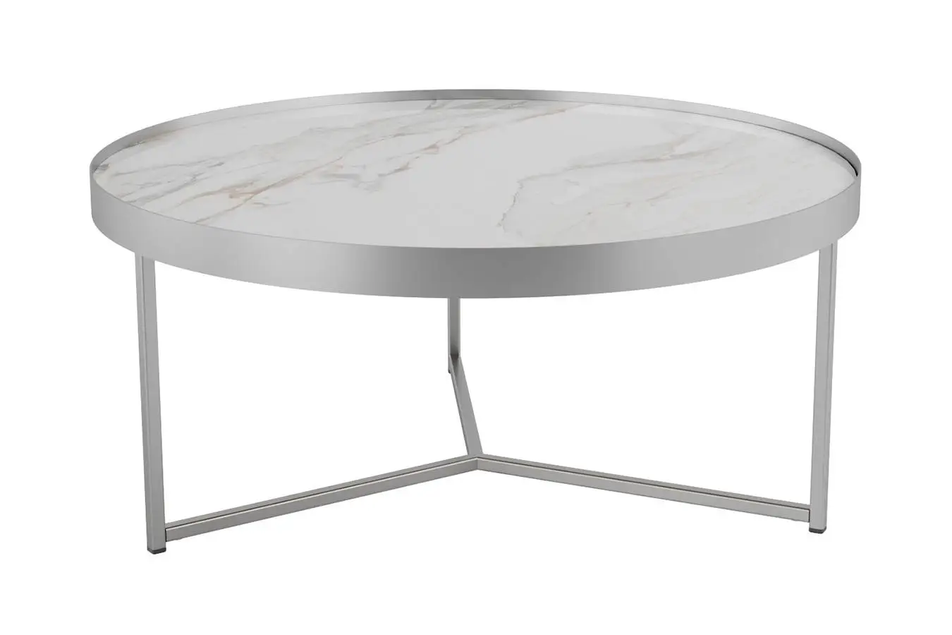 Журнальный столик Oklend, цвет белый/хром фото - 2 - большое изображение