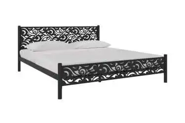 Кованая кровать Parma, цвет Черный шагрень с ажурным изголовьем Askona фото - 4 - превью