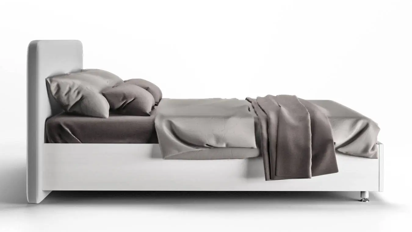 Мягкая кровать Bliss Ice, цвет Белый премиум на высоких ножках с прямым изголовьем Askona фотография товара - 4 - большое изображение