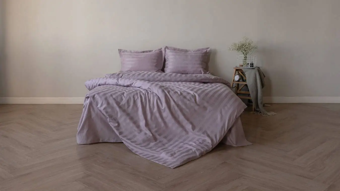 Постельное белье Askona Comfort Stripe КПБ, цвет Фиалковый Askona фото - 2 - большое изображение