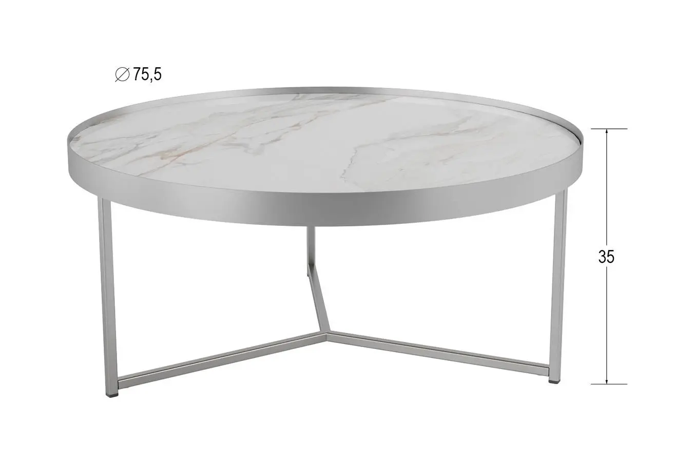 Журнальный столик Oklend, цвет белый/хром фото - 5 - большое изображение