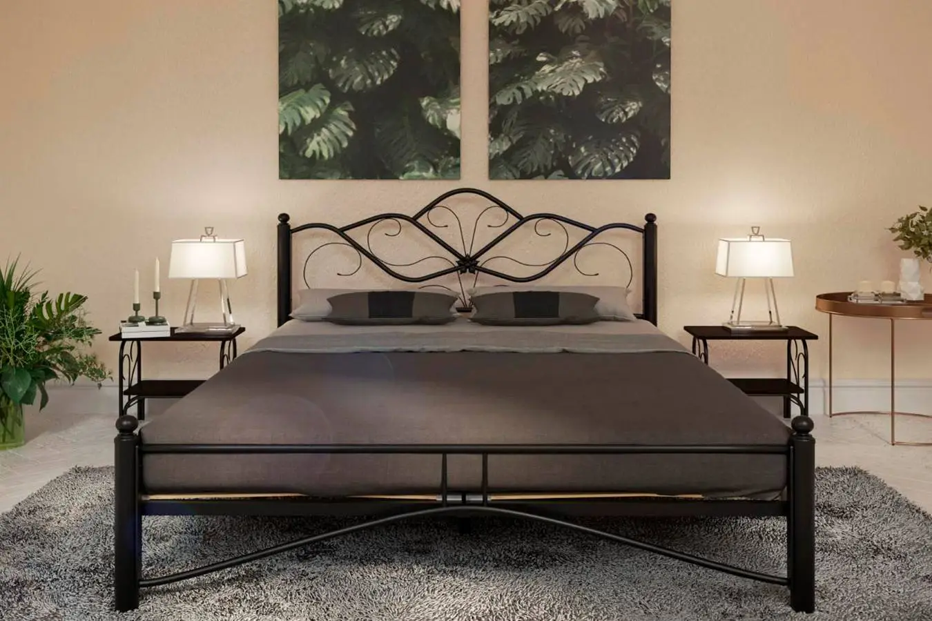 Кованая кровать LUARA, цвет чёрный Askona фото - 4 - большое изображение
