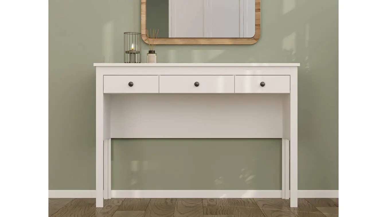 Туалетный столик с ящиками Kasli, цвет Белый фото - 1 - большое изображение