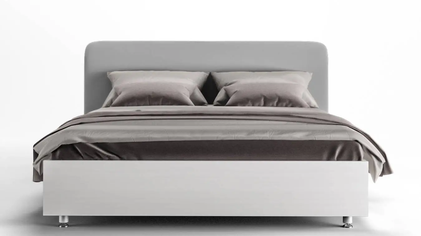 Мягкая кровать Bliss Ice, цвет Белый премиум на высоких ножках с прямым изголовьем Askona фотография товара - 5 - большое изображение