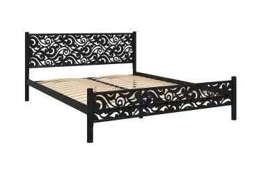 Кованая кровать Parma, цвет Черный шагрень с ажурным изголовьем Askona фото - 5 - превью