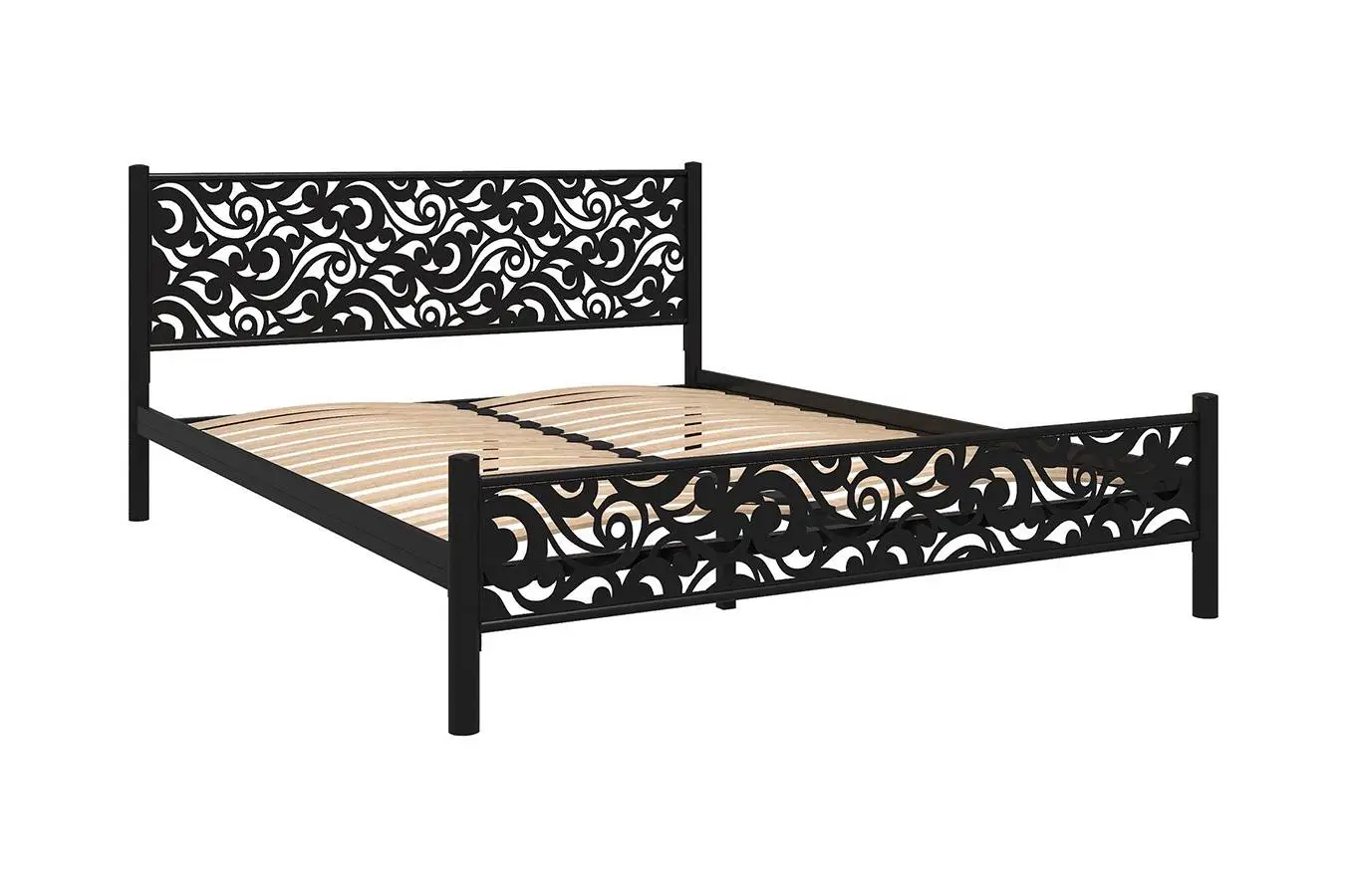 Кованая кровать Parma, цвет Черный шагрень с ажурным изголовьем Askona фото - 5 - большое изображение